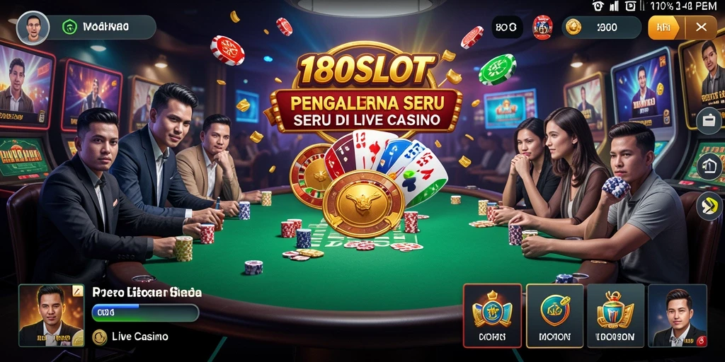 Tampilan menarik dari gameplay Live Casino di 180SLOT.