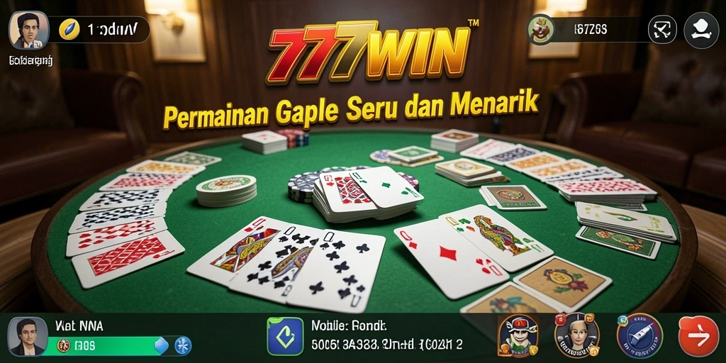 Screenshot gameplay Gaple di 777WIN yang menarik dan interaktif.
