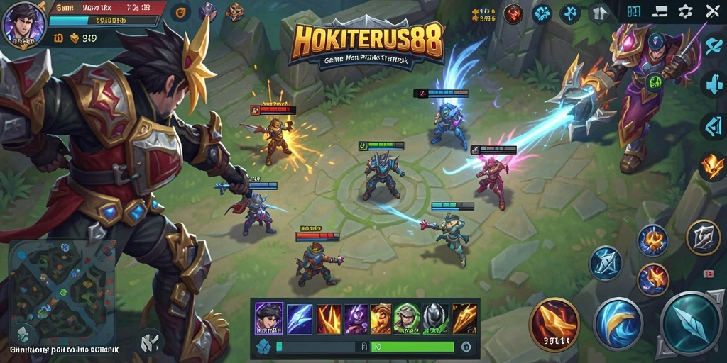 Tangkapan layar gameplay HOKITERUS88 yang menampilkan pertempuran seru.