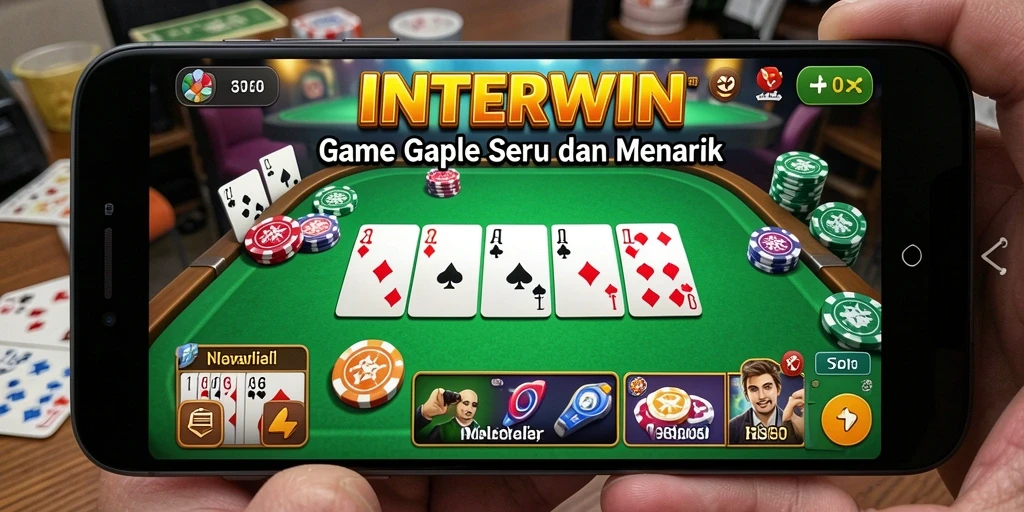Tampilan gameplay seru dari permainan Gaple di INTERWIN.