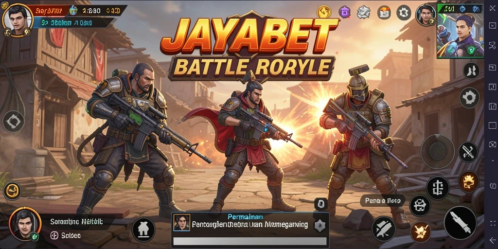 Tampilan gameplay JAYABET yang mendebarkan dalam pertempuran Battle Royale.