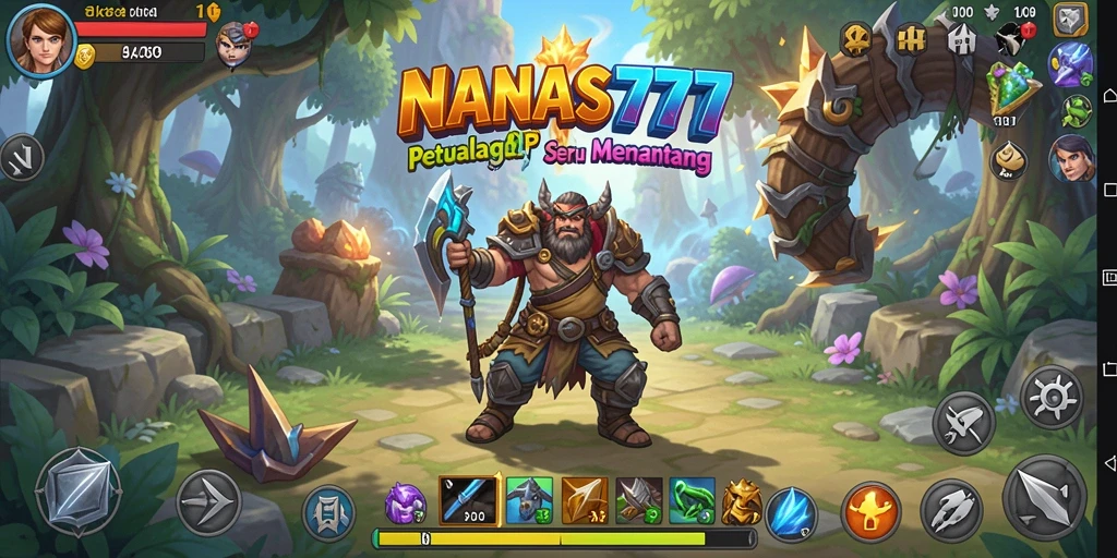 Tampilan gameplay <strong>NANAS777</strong> yang penuh aksi dan petualangan mendebarkan.