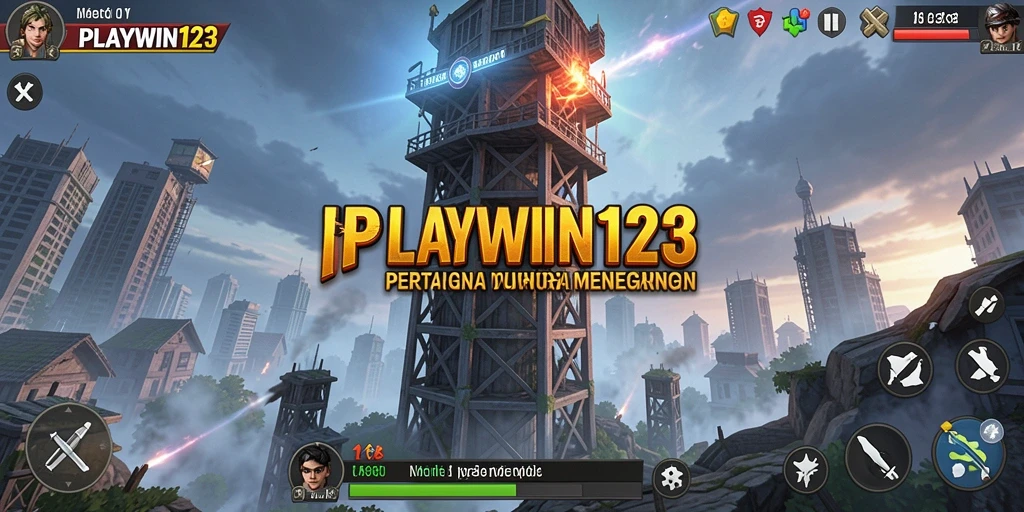 Screenshot gameplay menegangkan di PLAYWIN123, menunjukkan strategi Tower Defense yang seru.