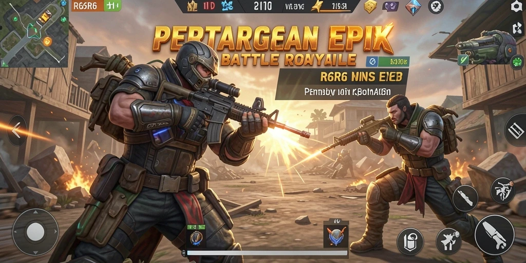 Tampilan gameplay seru di R6R6 dalam pertarungan Battle Royale.