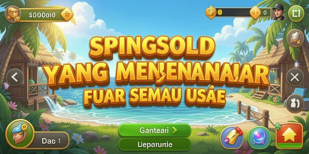 Screenshot SPINGOLD menunjukkan gameplay seru dengan putaran roda keberuntungan.