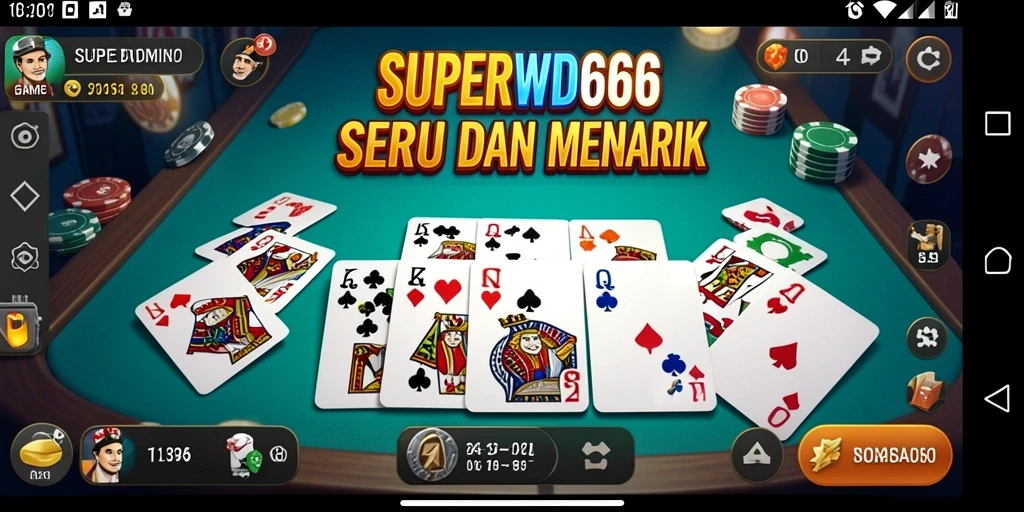 Screenshot gameplay seru dari game Domino SUPERWD666.